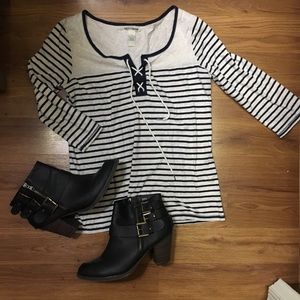 Lucky Brand Striped Shirt with Rope Detail